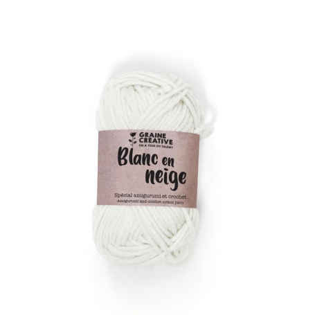 Pelote de coton amigurumi blanc Graine Créative - blanc en neige